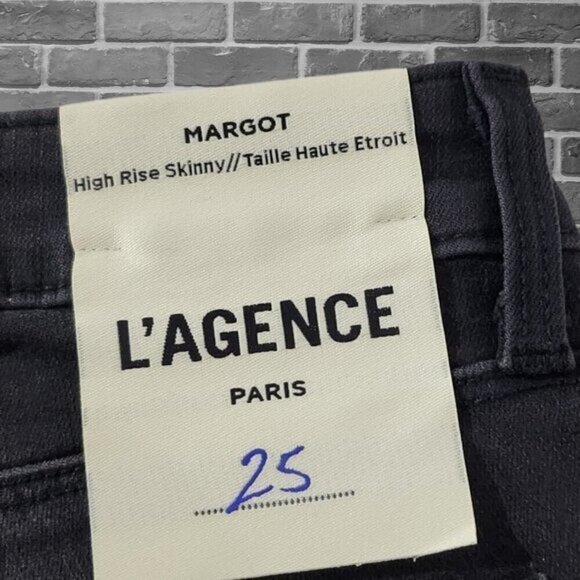 2/$50 NWOT L'Agence High Rise Skinny Tall Black Jeans Size 25 - Picture 6 of 7